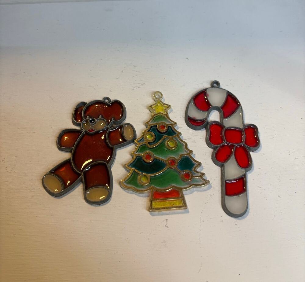 Vintage Stained Glass Christmas Ornaments